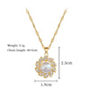 Wholesale Women's Titanium Steel And Copper Necklace With Rotating Pearl And Geometric Diamond Design Cartoon Style