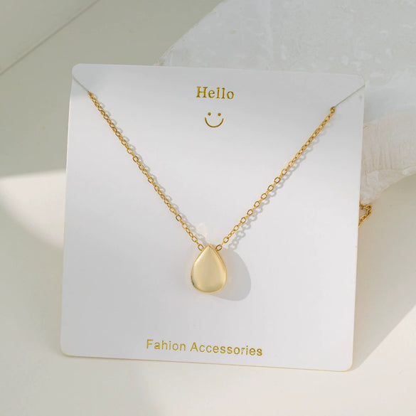Wholesale Women's Titanium Steel And Copper Water Drop Cherry Pendant Clavicle Chain Jewelry With Flower And Geometric Pattern And Electroplating Process Sweet Style