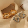 Wholesale Women's Titanium Steel And 18K Gold Geometric Electroplated Earrings