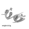 Wholesale Women's Titanium Steel And 18K Gold Geometric Electroplated Earrings