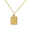 Wholesale Women's 316L Stainless Steel And 18K Gold Plated Diamond Letter Pendant Necklace With Cross Chain