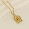 Wholesale Women's 316L Stainless Steel And 18K Gold Plated Diamond Letter Pendant Necklace With Cross Chain