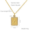 Wholesale Women's 316L Stainless Steel And 18K Gold Plated Diamond Letter Pendant Necklace With Cross Chain