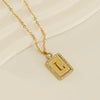 Wholesale Women's 316L Stainless Steel And 18K Gold Plated Diamond Letter Pendant Necklace With Cross Chain