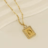 Wholesale Women's 316L Stainless Steel And 18K Gold Plated Diamond Letter Pendant Necklace With Cross Chain