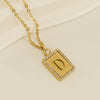 Wholesale Women's 316L Stainless Steel And 18K Gold Plated Diamond Letter Pendant Necklace With Cross Chain