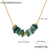 Wholesale Women's Titanium Steel And Natural Stone Tiger Eye Maillard Style Geometric Handbeaded Electroplated Necklace Jewelry