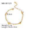 Wholesale Women's Titanium Steel And Pearl Bracelet With Love Pendant Geometric Design 18K Vacuum Plated In Furnace