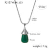 Wholesale Women's Titanium Steel And Resin Water Drop Pendant Cauliflower Texture Clavicle Necklace With Casting Process And 18K Real Gold Plated Color Retention