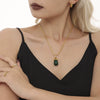 Wholesale Women's Titanium Steel And Resin Water Drop Pendant Cauliflower Texture Clavicle Necklace With Casting Process And 18K Real Gold Plated Color Retention