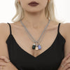 Wholesale Women's Titanium Steel And Resin Water Drop Pendant Cauliflower Texture Clavicle Necklace With Casting Process And 18K Real Gold Plated Color Retention