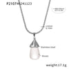 Wholesale Women's Titanium Steel And Resin Water Drop Pendant Cauliflower Texture Clavicle Necklace With Casting Process And 18K Real Gold Plated Color Retention