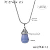 Wholesale Women's Titanium Steel And Resin Water Drop Pendant Cauliflower Texture Clavicle Necklace With Casting Process And 18K Real Gold Plated Color Retention