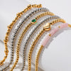 Wholesale Women's Titanium Steel And Stainless Steel Bracelet With 16K Gold Beads Green Love Zircon Geometric Pattern Electroplated