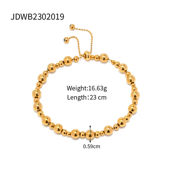 Wholesale Women's Titanium Steel And Stainless Steel Bracelet With 16K Gold Beads Green Love Zircon Geometric Pattern Electroplated