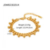 Wholesale Women's Titanium Steel And Stainless Steel Bracelet With 16K Gold Beads Green Love Zircon Geometric Pattern Electroplated