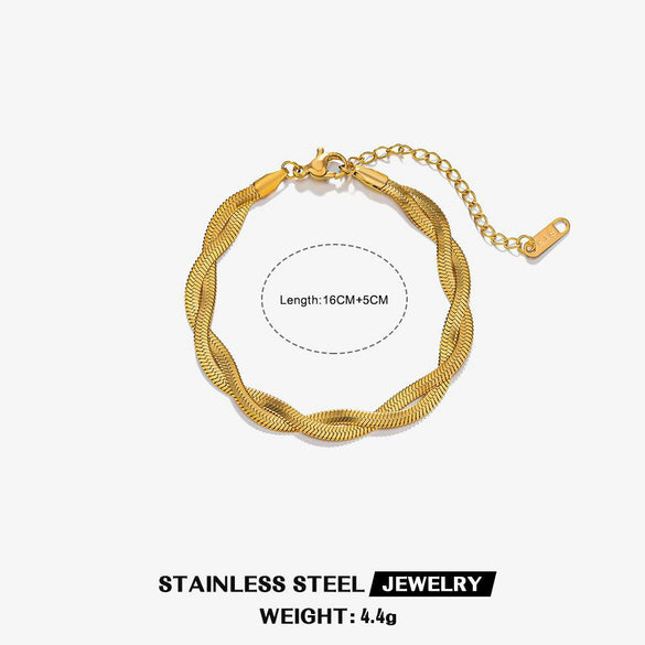 Wholesale Women's Titanium Steel And Stainless Steel Cross Necklace With Geometric Pattern And Snake Bone Chain 18K Gold Plated