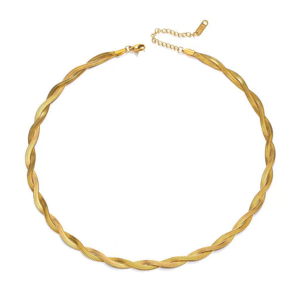 Wholesale Women's Titanium Steel And Stainless Steel Cross Necklace With Geometric Pattern And Snake Bone Chain 18K Gold Plated