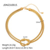 Wholesale Women's Titanium Steel And Stainless Steel Double Woven Knotted Necklace With Geometric Design And Electroplating