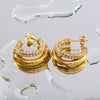 Wholesale Women's Titanium Steel And Stainless Steel Earrings With Geometric C Pattern 18K Vacuum Plated In Furnace
