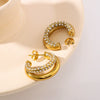 Wholesale Women's Titanium Steel And Stainless Steel Earrings With Geometric C Pattern 18K Vacuum Plated In Furnace