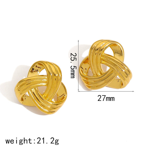 Wholesale Women's Titanium Steel And Stainless Steel Earrings With Heart And Geometric Patterns Electroplated