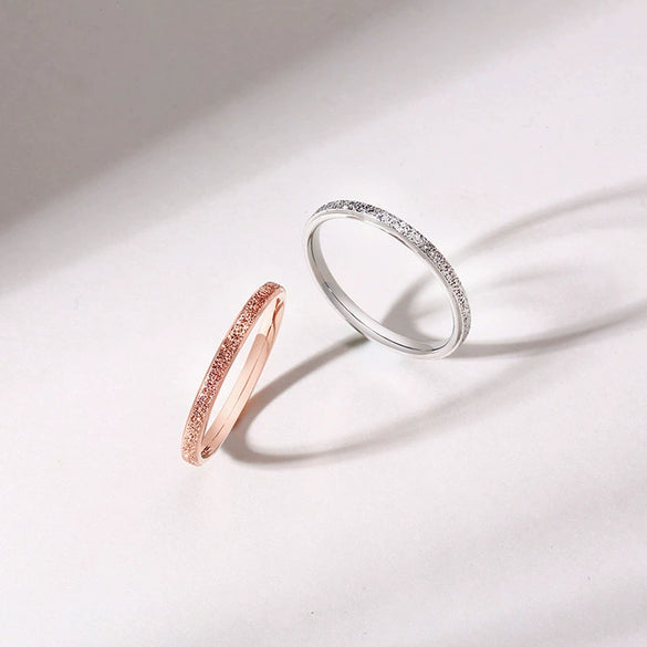 Wholesale Women's Titanium Steel And Stainless Steel Frosted Geometric Simple Ring
