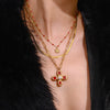 Wholesale Women's Titanium Steel And Stainless Steel Geometric Cross Necklace Electroplated Jewelry