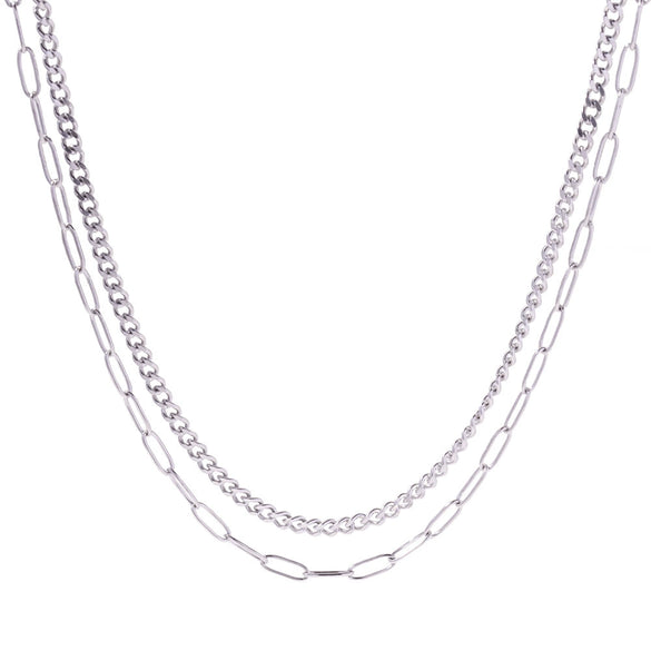 Wholesale Women's Titanium Steel And Stainless Steel Geometric Cuban Clavicle Necklace With Electroplating