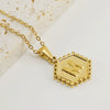 Wholesale Women's Titanium Steel And Stainless Steel Geometric Letter Pendant Necklace With Cross Chain And Electroplating Treatment