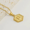 Wholesale Women's Titanium Steel And Stainless Steel Geometric Letter Pendant Necklace With Cross Chain And Electroplating Treatment