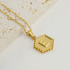 Wholesale Women's Titanium Steel And Stainless Steel Geometric Letter Pendant Necklace With Cross Chain And Electroplating Treatment