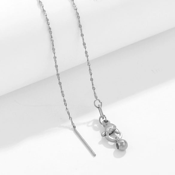 Wholesale Women's Titanium Steel And Stainless Steel Geometric Ochain Handmade Real Gold Plated Clavicle Necklace Bracelet