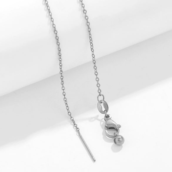 Wholesale Women's Titanium Steel And Stainless Steel Geometric Ochain Handmade Real Gold Plated Clavicle Necklace Bracelet