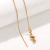 Wholesale Women's Titanium Steel And Stainless Steel Geometric Ochain Handmade Real Gold Plated Clavicle Necklace Bracelet