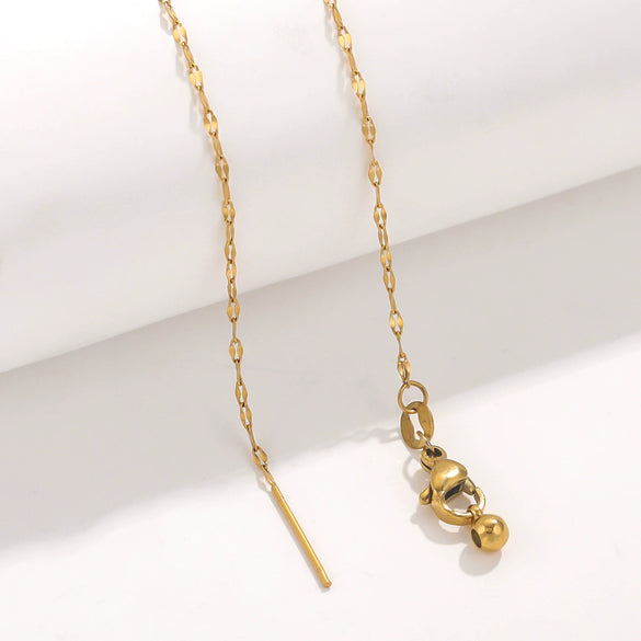 Wholesale Women's Titanium Steel And Stainless Steel Geometric Ochain Handmade Real Gold Plated Clavicle Necklace Bracelet