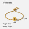 Wholesale Women's Titanium Steel And Stainless Steel Geometric Pattern Electroplated Bracelet With 18K Gold Ball Pendant