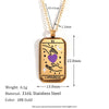 Wholesale Women's Titanium Steel And Stainless Steel Geometric Square Tarot Power Necklace 18K Gold Plated