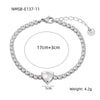 Wholesale Women's Titanium Steel And Stainless Steel Geometric Style Electroplated Zircon Bracelet