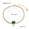 Wholesale Women's Titanium Steel And Stainless Steel Geometric Style Electroplated Zircon Bracelet