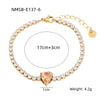 Wholesale Women's Titanium Steel And Stainless Steel Geometric Style Electroplated Zircon Bracelet