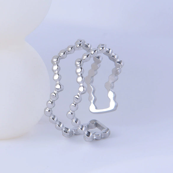 Wholesale Women's Titanium Steel And Stainless Steel Geometric Style Ring With Electroplating