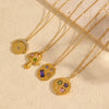 Wholesale Women's Titanium Steel And Stainless Steel Geometric Zircon Diamond Light Luxury Necklace