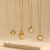 Wholesale Women's Titanium Steel And Stainless Steel Inlaid Opal And Cat's Eye Drop Shape Clavicle Chain Necklace Light Luxury All Match