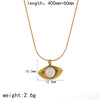 Wholesale Women's Titanium Steel And Stainless Steel Inlaid Opal And Cat's Eye Drop Shape Clavicle Chain Necklace Light Luxury All Match