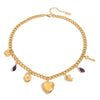 Wholesale Women's Titanium Steel And Stainless Steel Necklace With Heart Water Drop Bell Patterns Electroplated