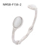 Wholesale Women's Titanium Steel And Stainless Steel Oval Natural Stone Electroplated Retro Light Luxury Niche Design Bracelet