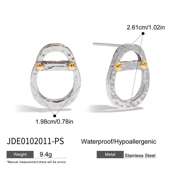 Wholesale Women's Titanium Steel And Stainless Steel Punk Earrings And Necklace With Electroplating Design