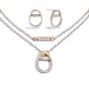 Wholesale Women's Titanium Steel And Stainless Steel Punk Earrings And Necklace With Electroplating Design