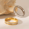 Wholesale Women's Titanium Steel And Stainless Steel Ring With Geometric Pattern And Inlaid Zircon Light Luxury Design